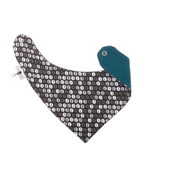 Reversible Baby Bib with Coffee Bean Print